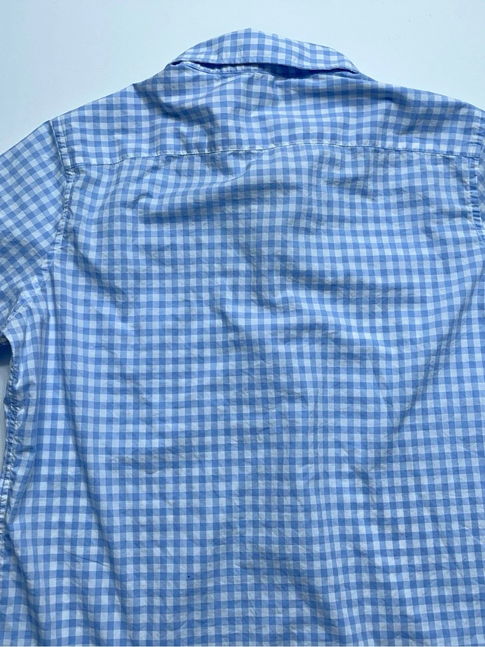 Ann Mashburn Popover Shirt Womens Small Blue Long Sleeve Gingham Poplin - Picture 12 of 16